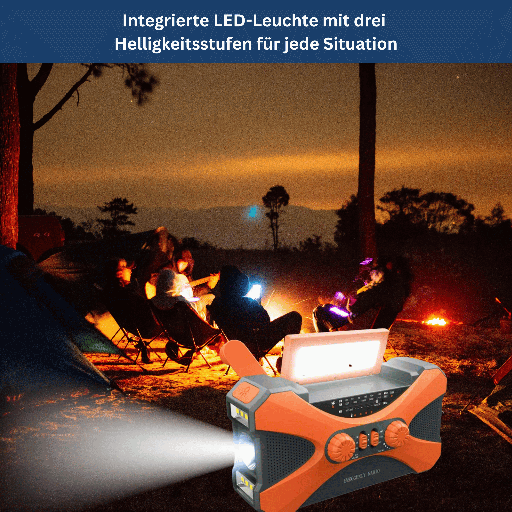 Power Notfallradio 10.000mAh – Solar, Kurbel, LED & SOS