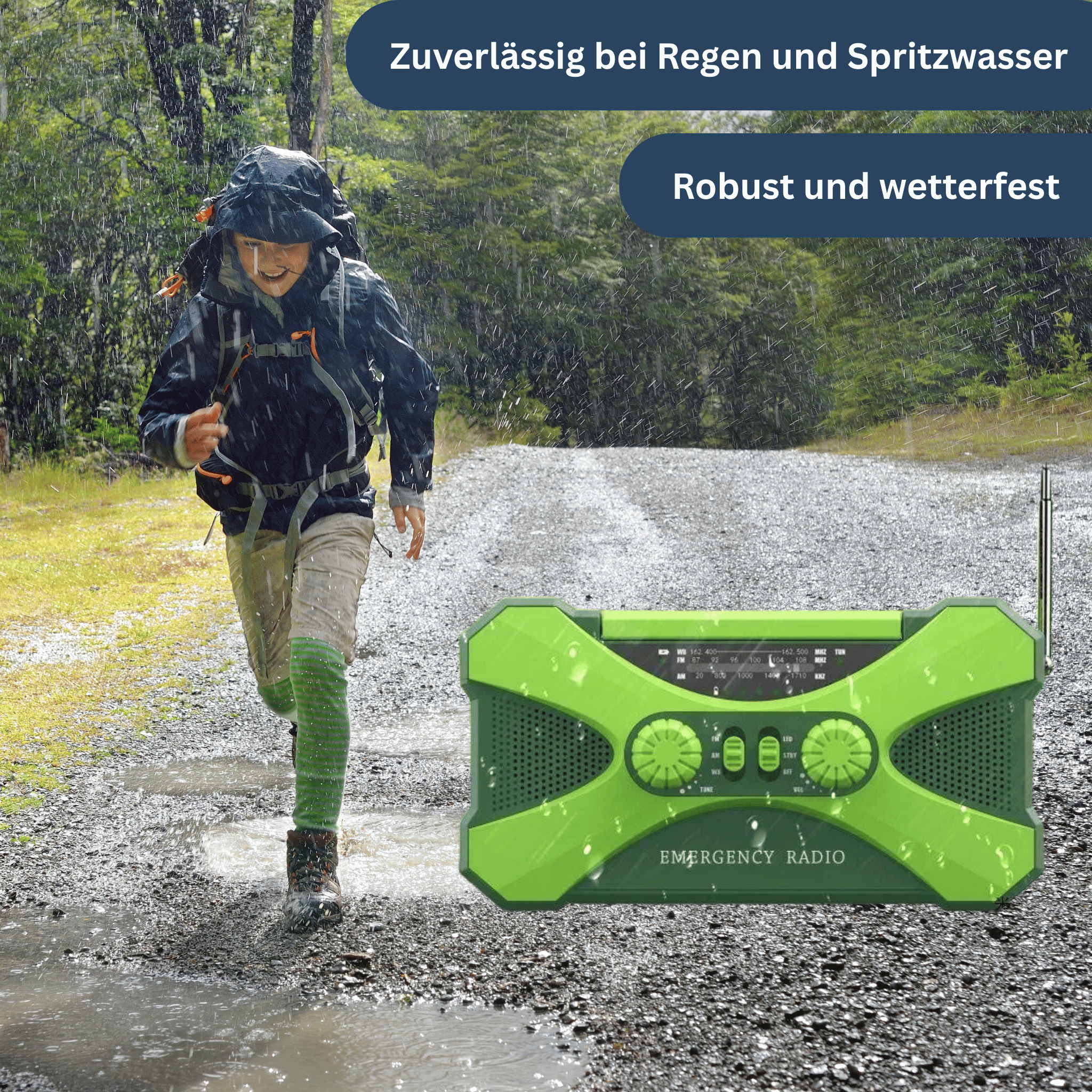 Power Notfallradio 10.000mAh – Solar, Kurbel, LED & SOS