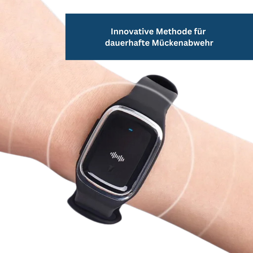 MückenSafe Ultraschall-Armband mit LED-Anzeige