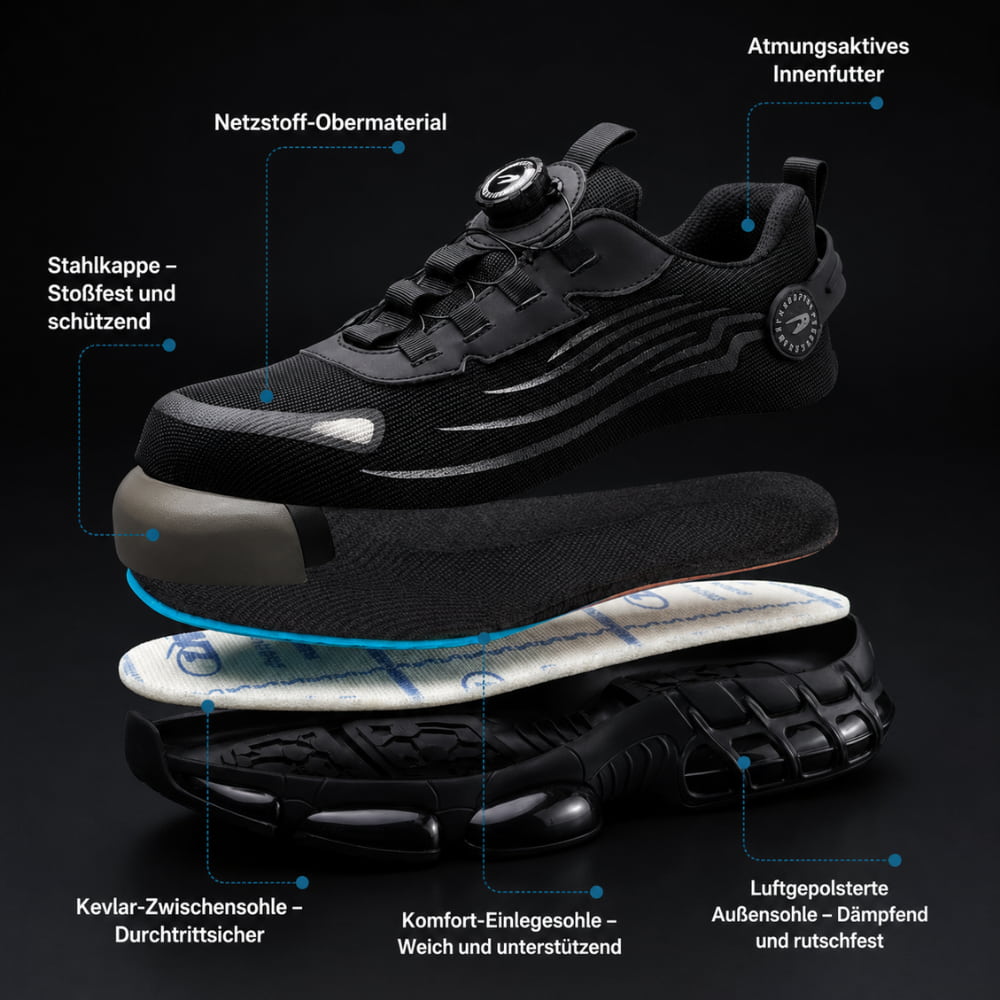 Sicherheits-Sneaker mit Stahlkappe & Drehverschluss