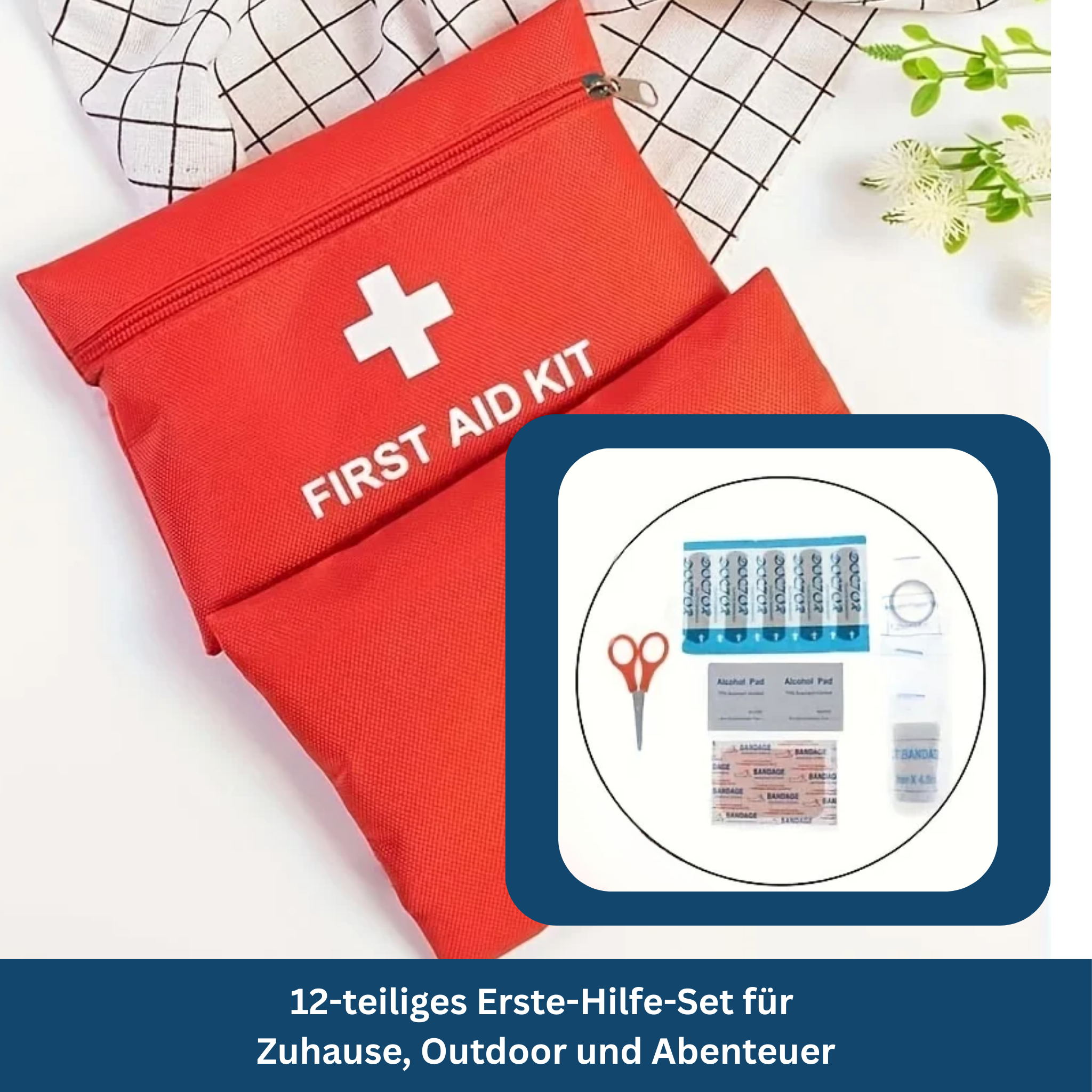 Notfall Erste-Hilfe-Tasche – Für Auto, Camping & Outdoor