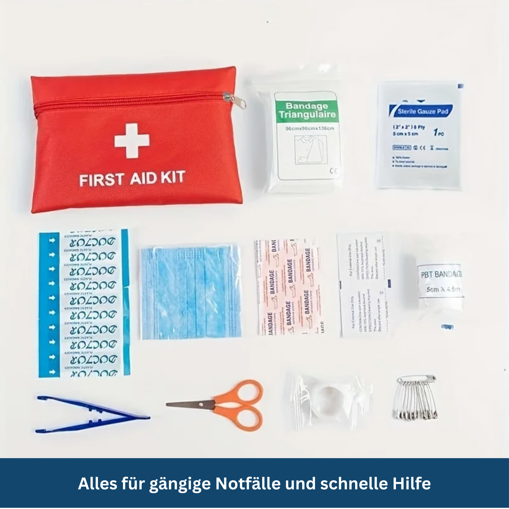 Notfall Erste-Hilfe-Tasche – Für Auto, Camping & Outdoor