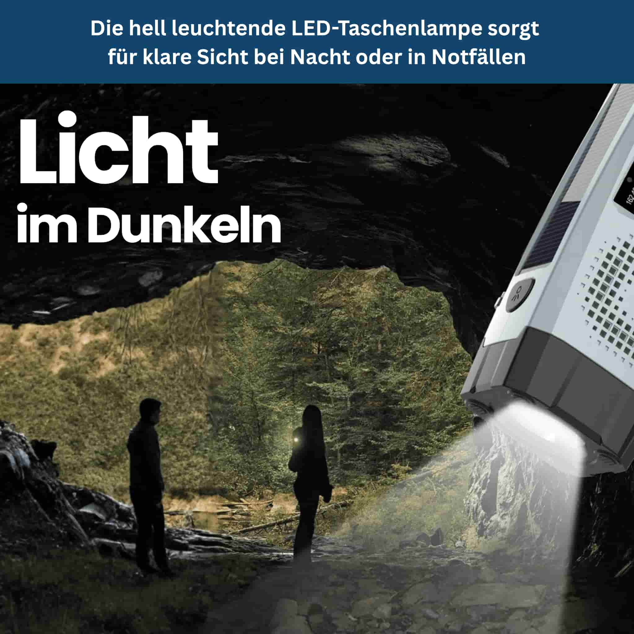 StormGuard 2000 – Solar-Notfallradio mit Kurbel, Licht & SOS