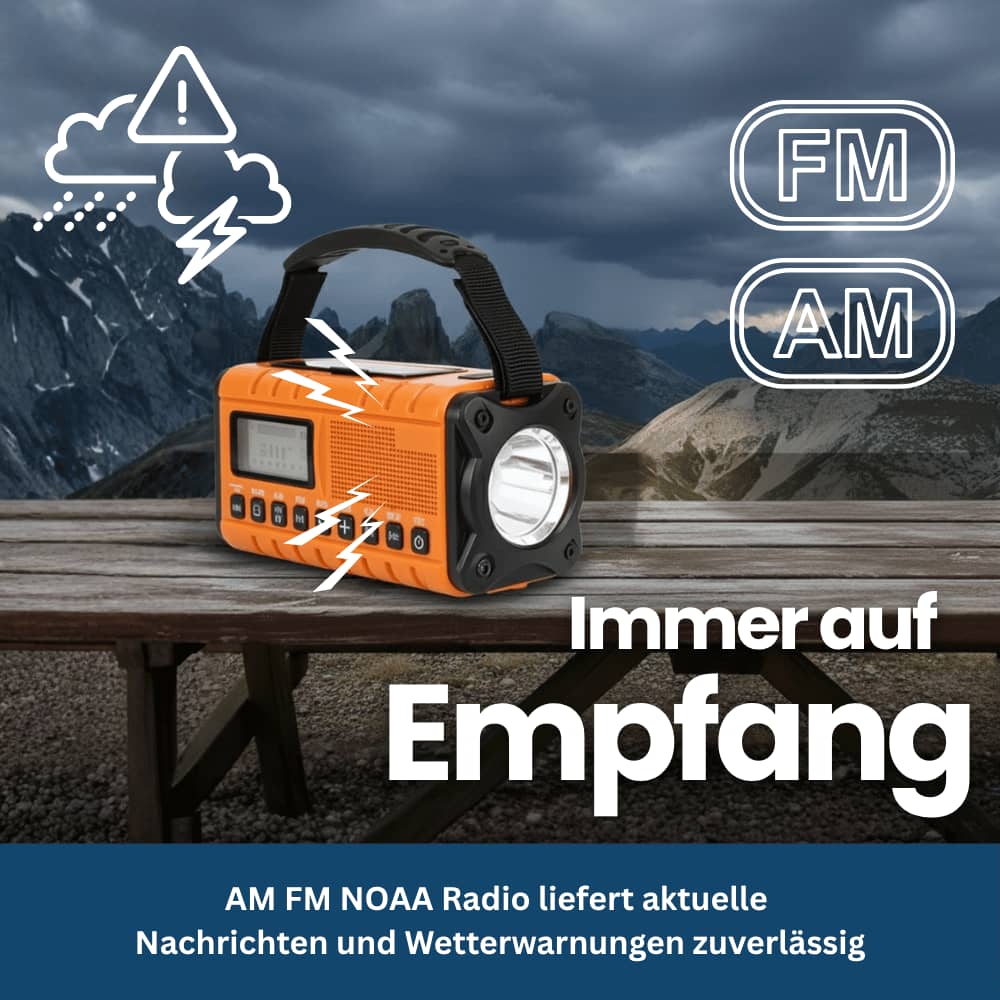 TrailGuard 10K – Solar-Radio & Taschenlampe mit Handkurbel