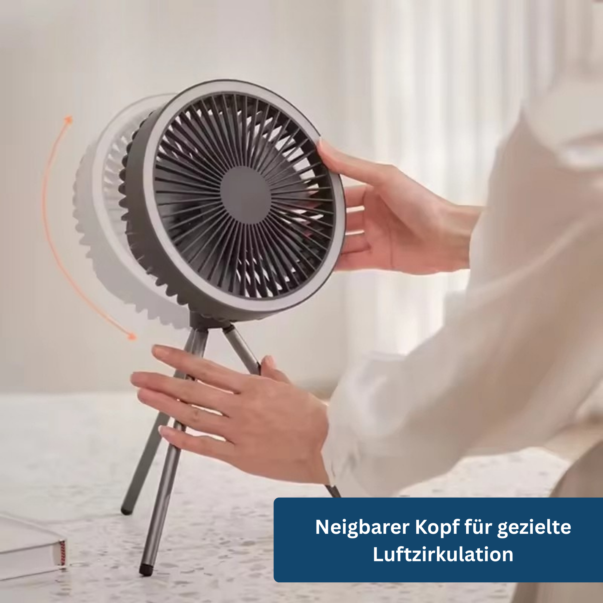 AirBreeze Camping-Ventilator mit LED-Licht