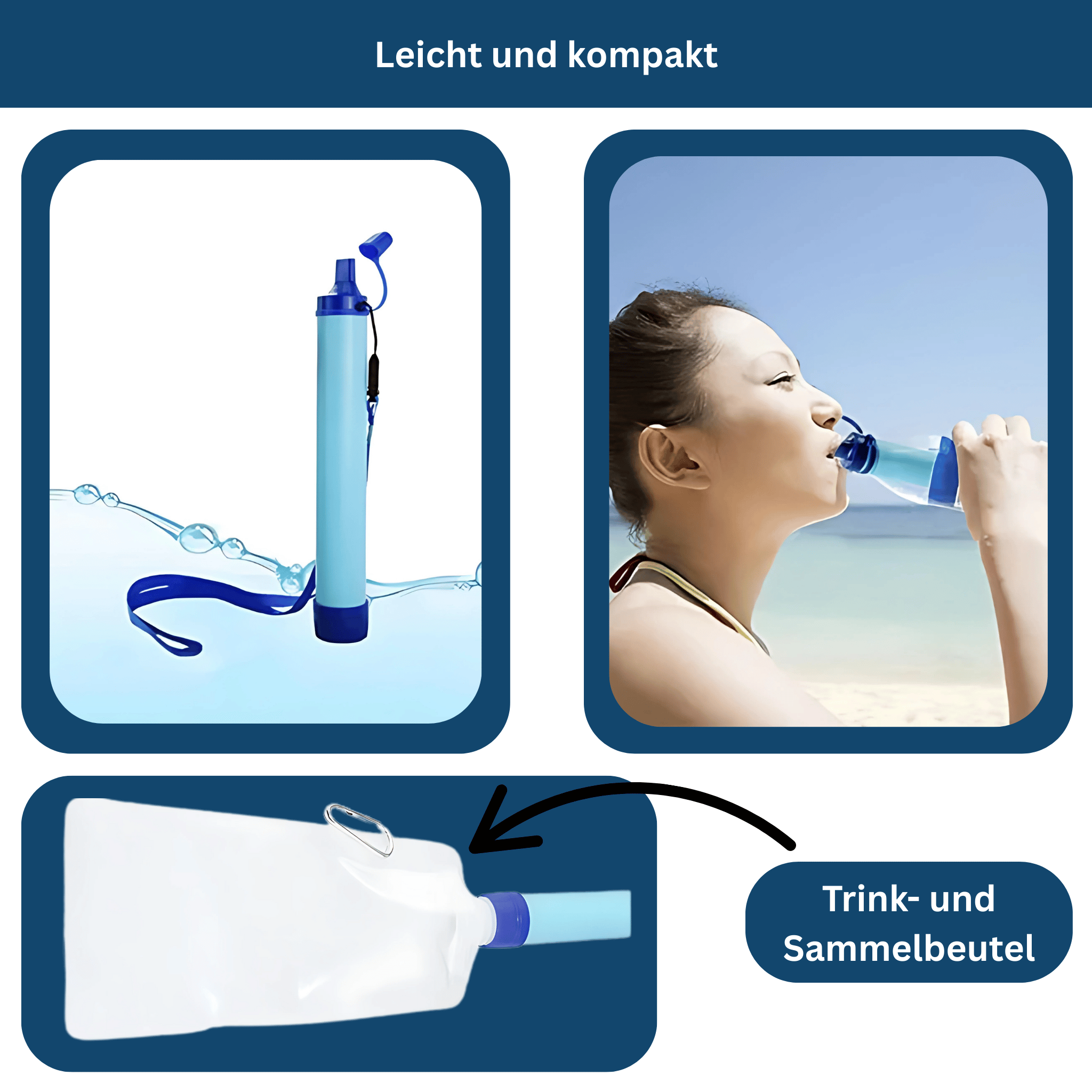 PureStream Set – Kompakter Survival-Wasserfilter