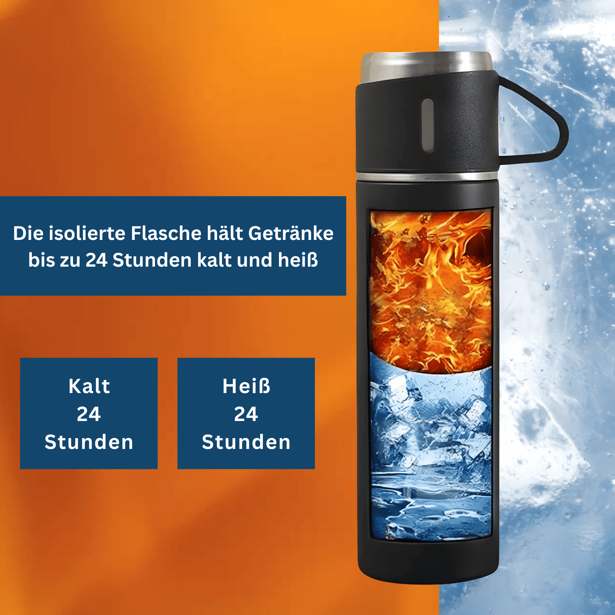 Thermosflasche aus Edelstahl – vakuumisoliert & robust
