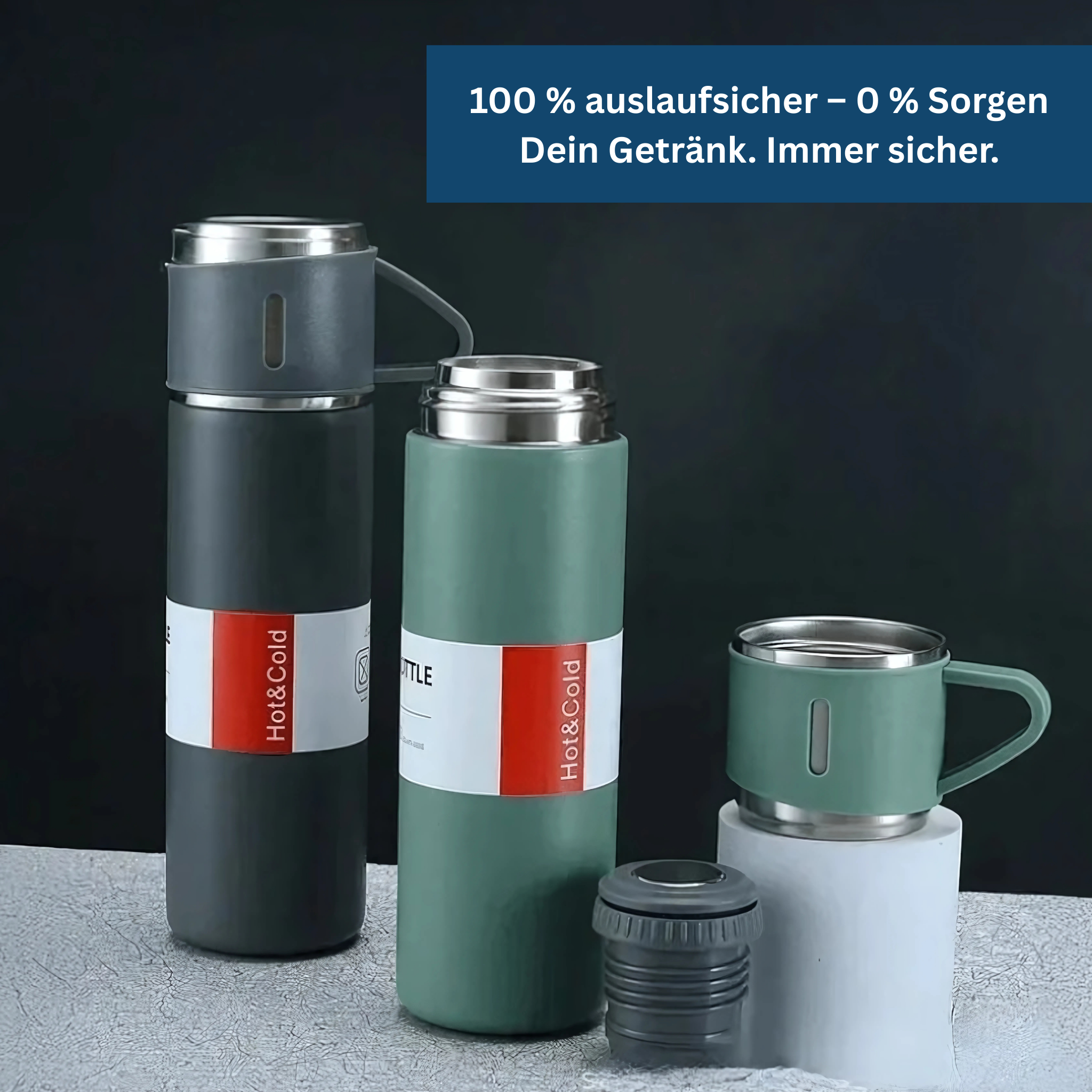 Thermosflasche aus Edelstahl – vakuumisoliert & robust