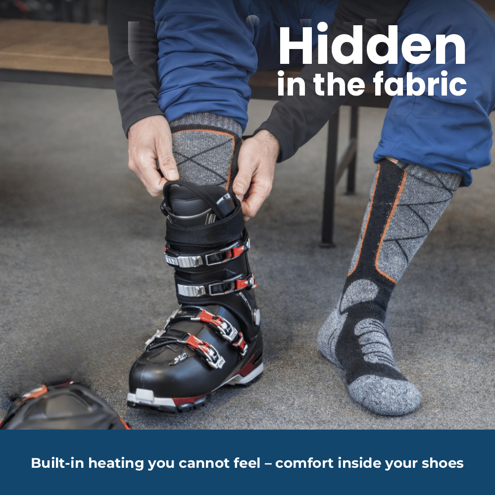 Heated socks with power banks – integrated heating inside ski boots