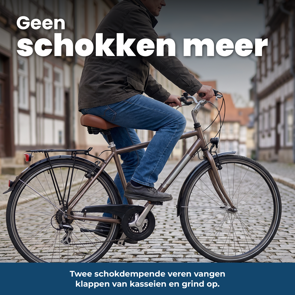 ErgoSoft fietszadel: Schokdempende veren tegen schokken