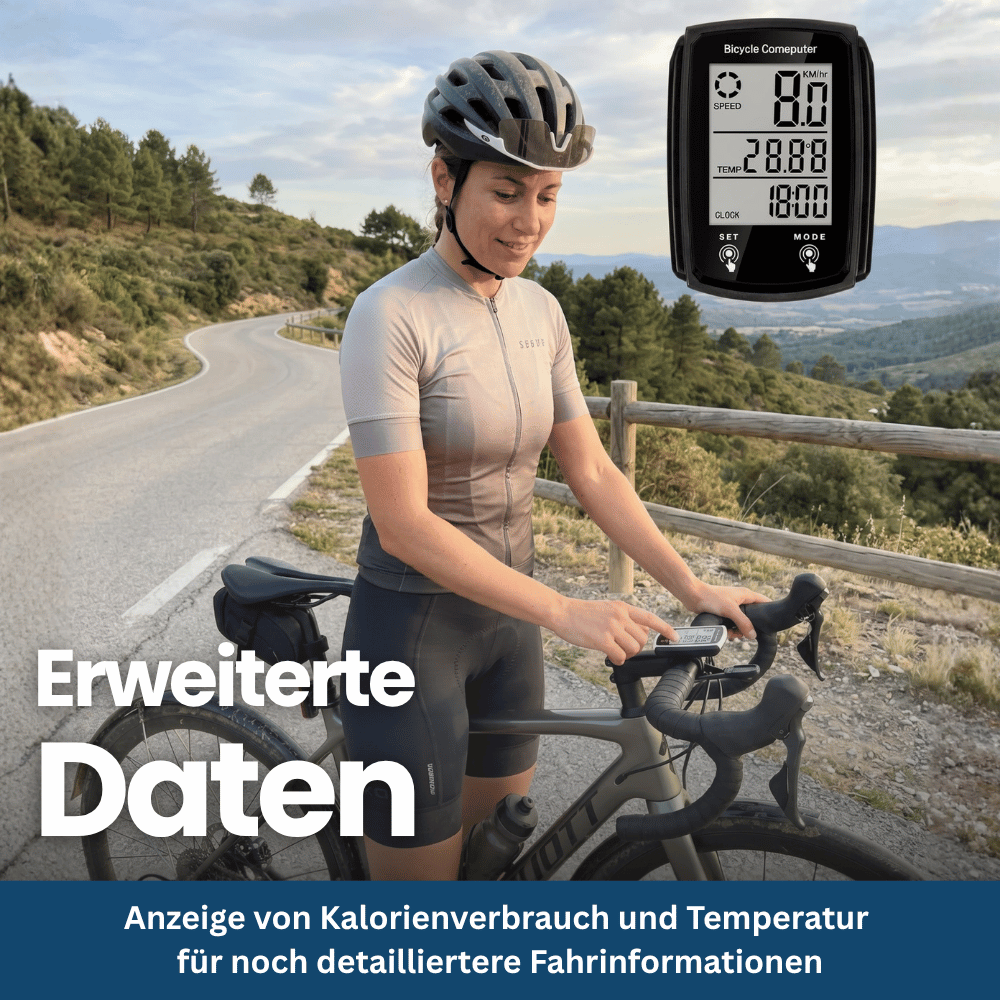 Digitaler Fahrradcomputer mit Tachometer & Kilometerzähler