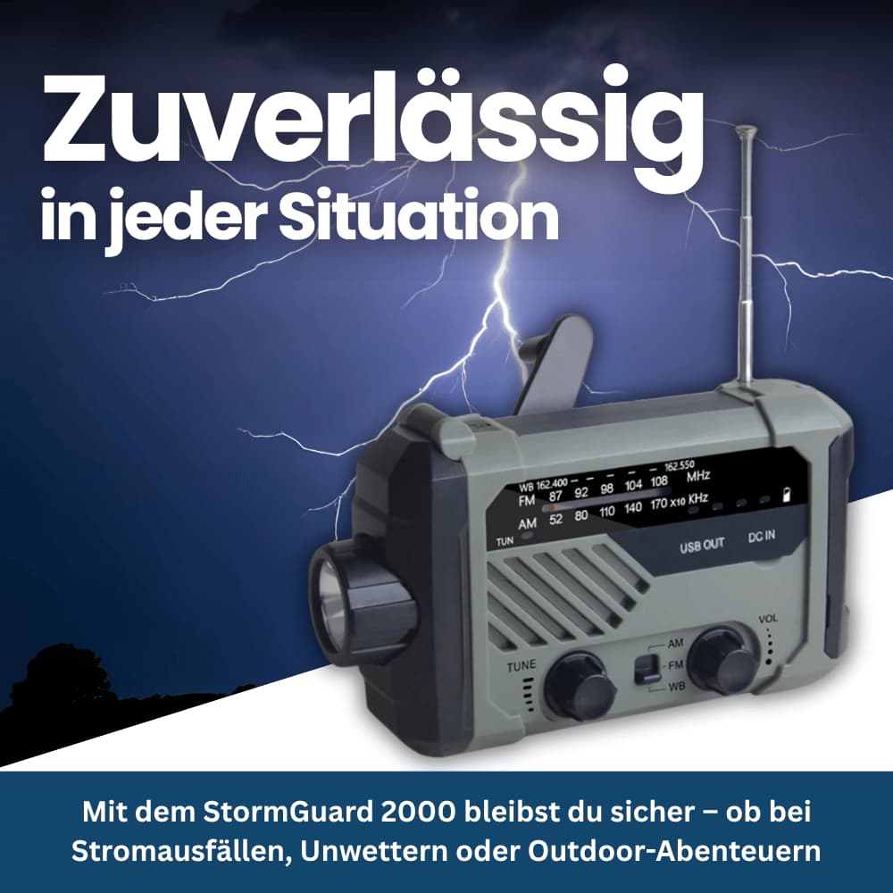 PowerGuard Pro – Notfallradio mit Solar- & Kurbelenergie
