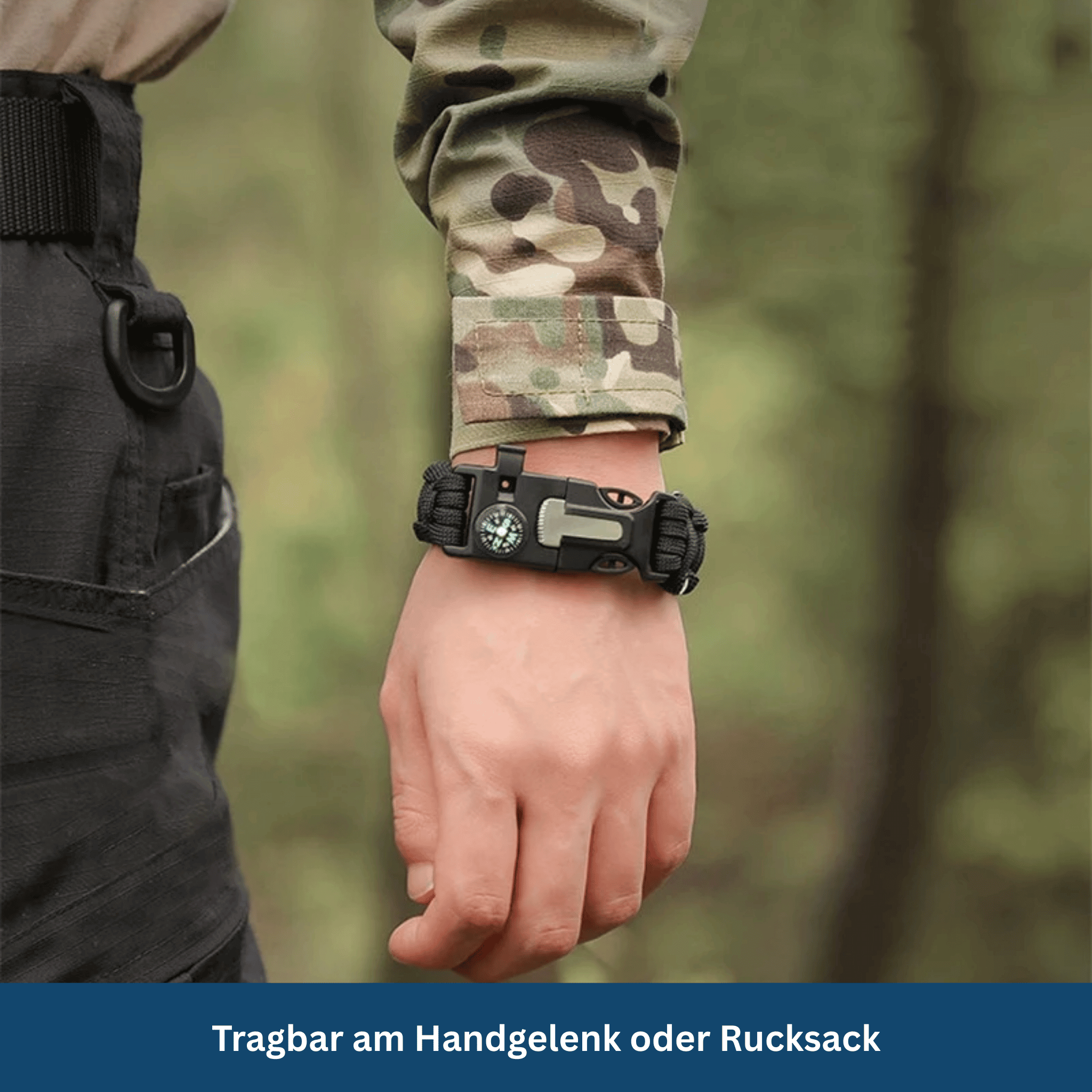 Rescue Paracord Armband – Zuverlässig bei Abenteuern & Notfällen