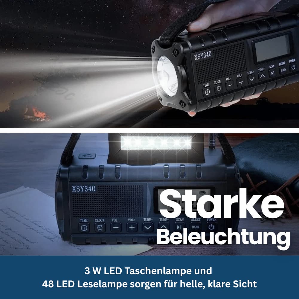 TrailGuard 10K – Solar-Radio & Taschenlampe mit Handkurbel