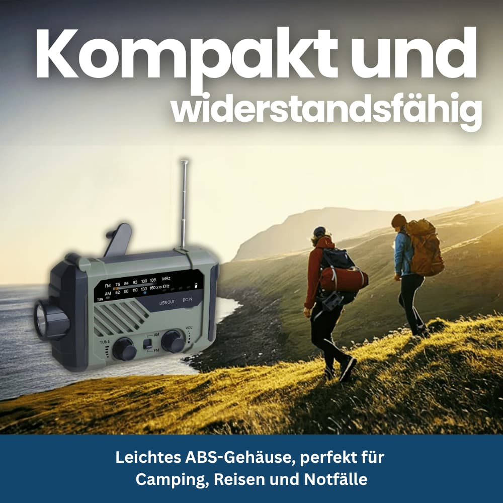 PowerGuard Pro – Notfallradio mit Solar- & Kurbelenergie