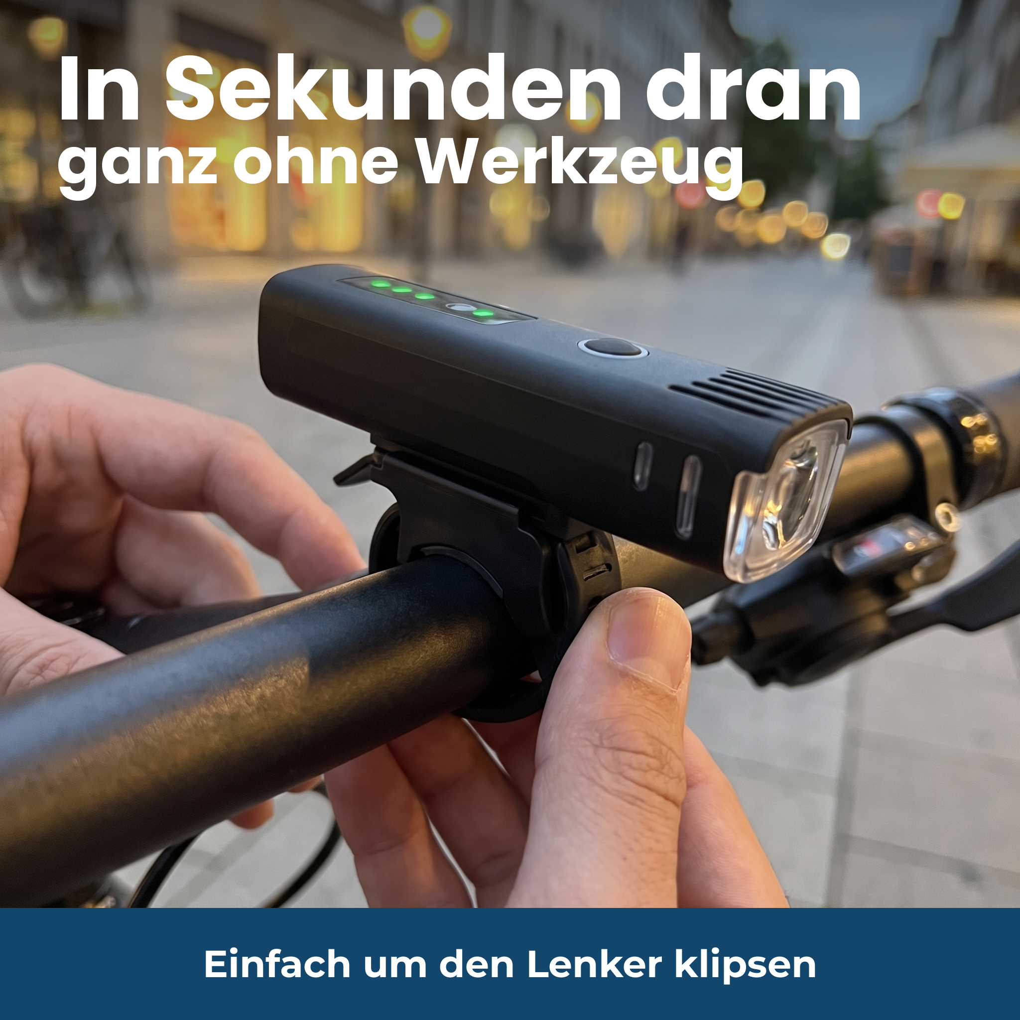 In Sekunden ohne Werkzeug montiert