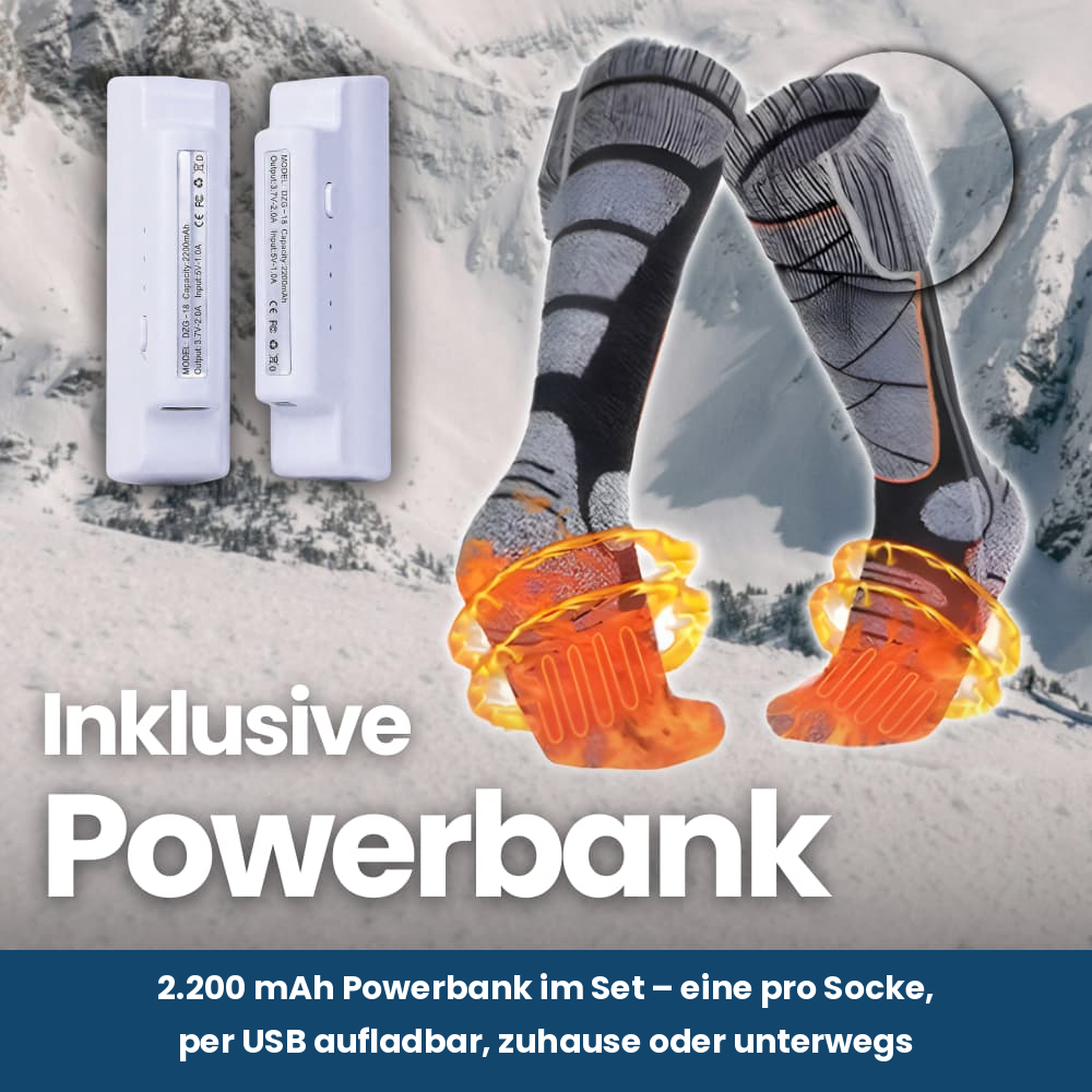 ThermoSocken mit Powerbank – Inklusive Powerbank