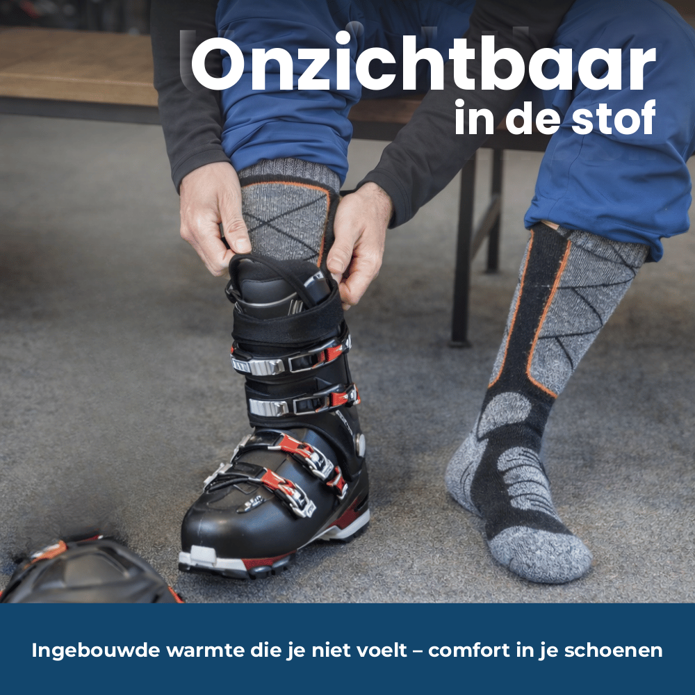 Verwarmde sokken met powerbanks – ingebouwde verwarming in skischoenen