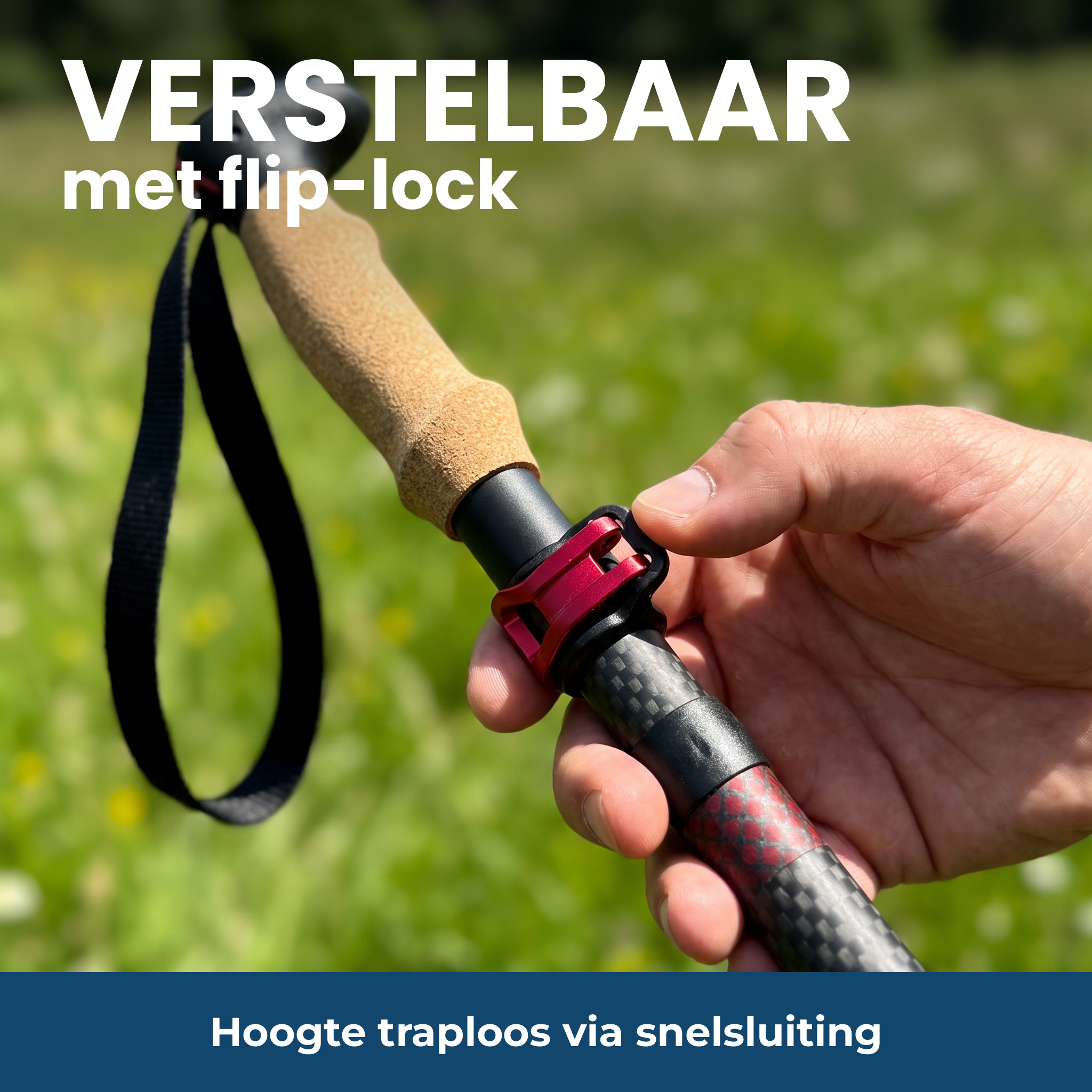 Verstelbaar met flip-lock