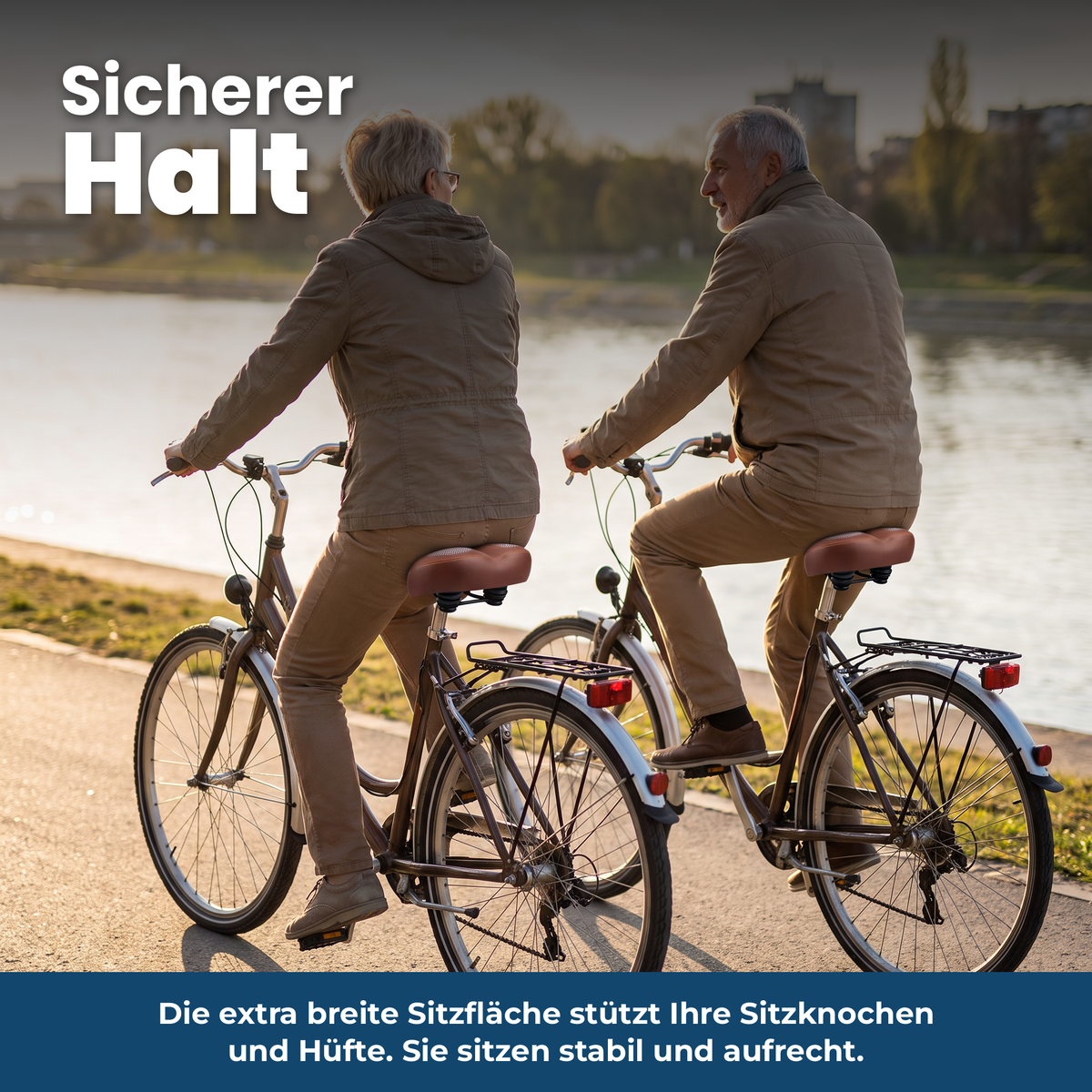 ErgoSoft Fahrradsattel: breite Sitzfläche für sicheren Halt